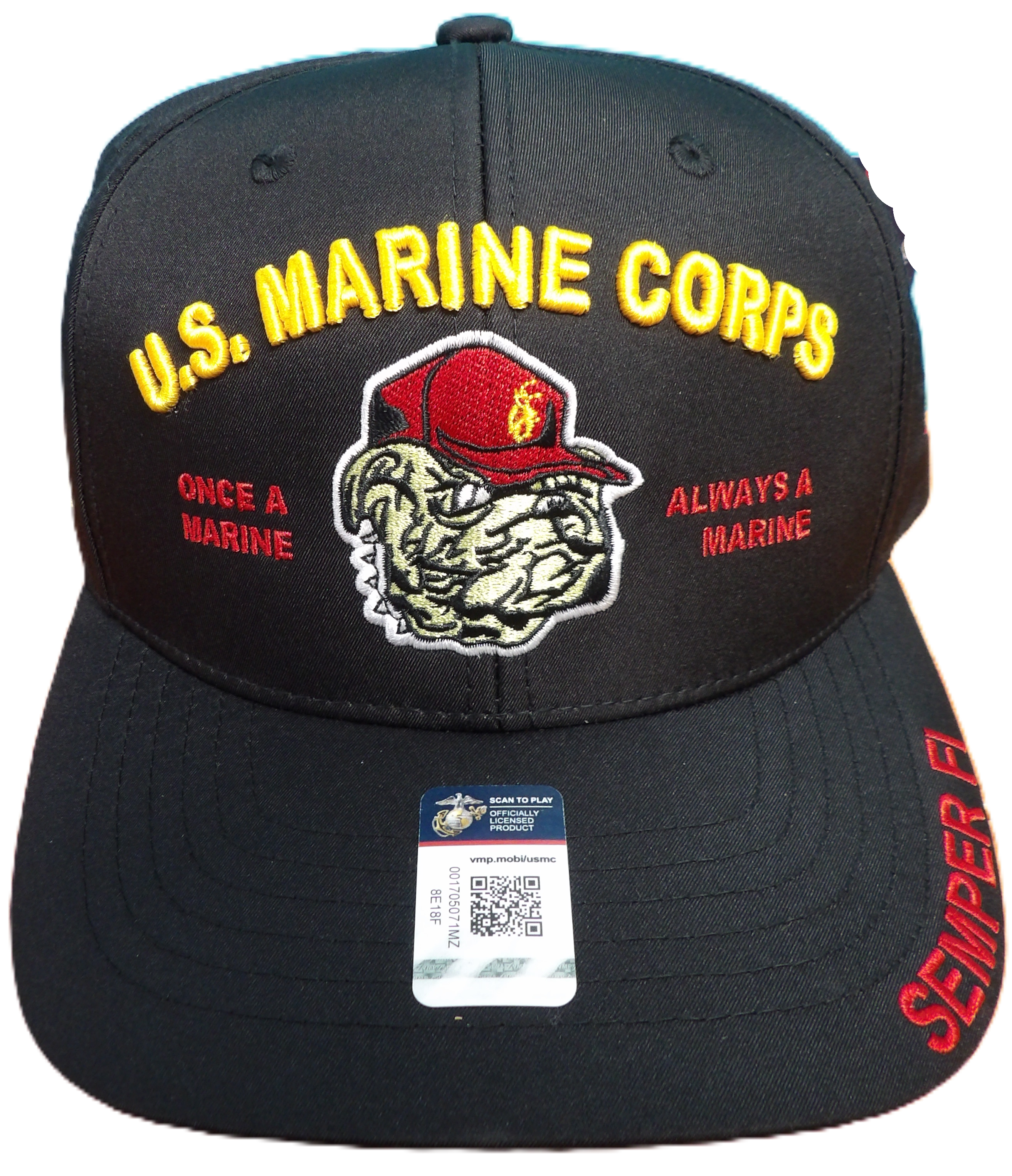 ONCE A MARINE, ALWAYS A MARINE. USMC BULLDOG CAP