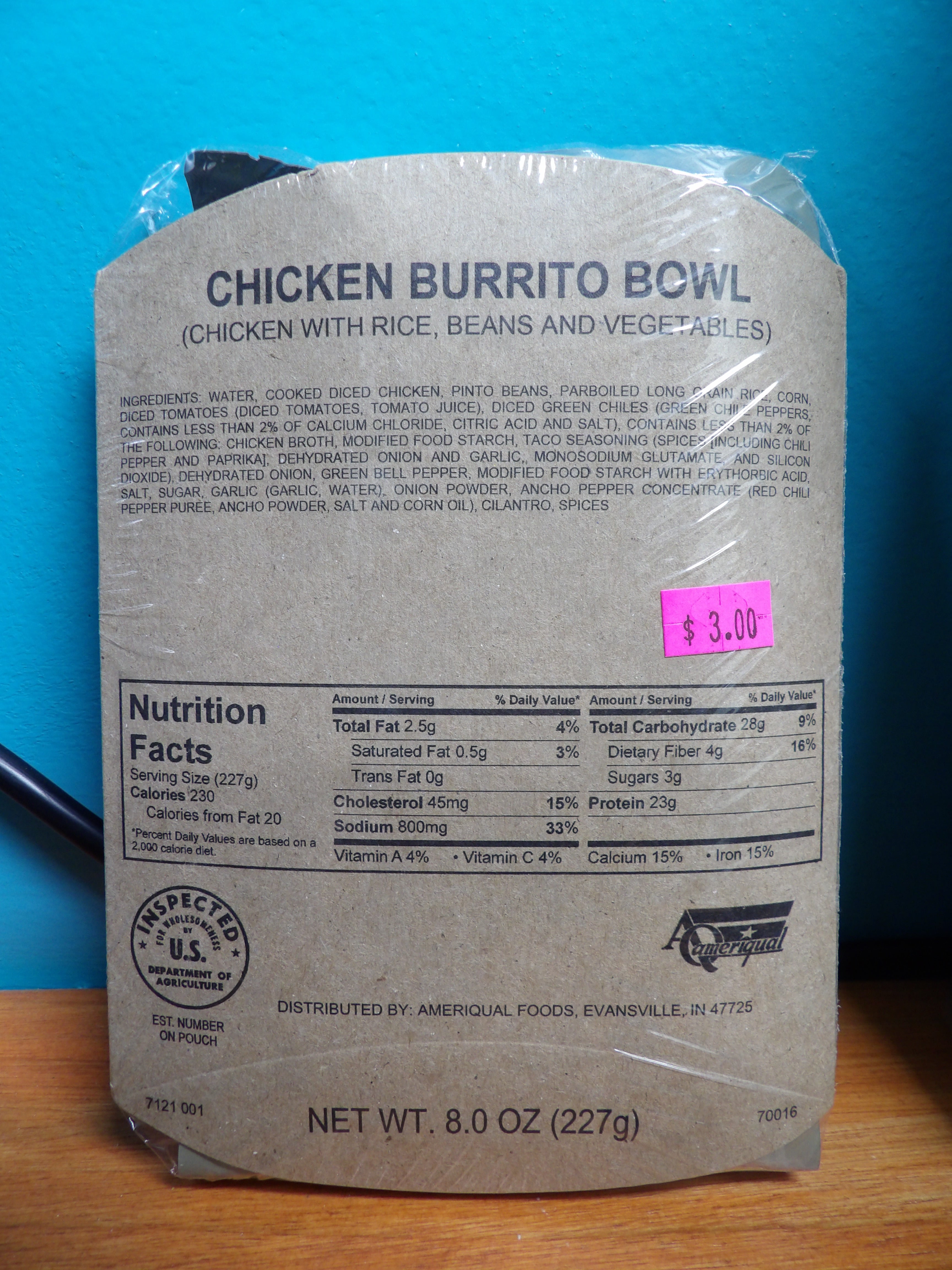 CHICKEN BURRITO BOWL ENTREE