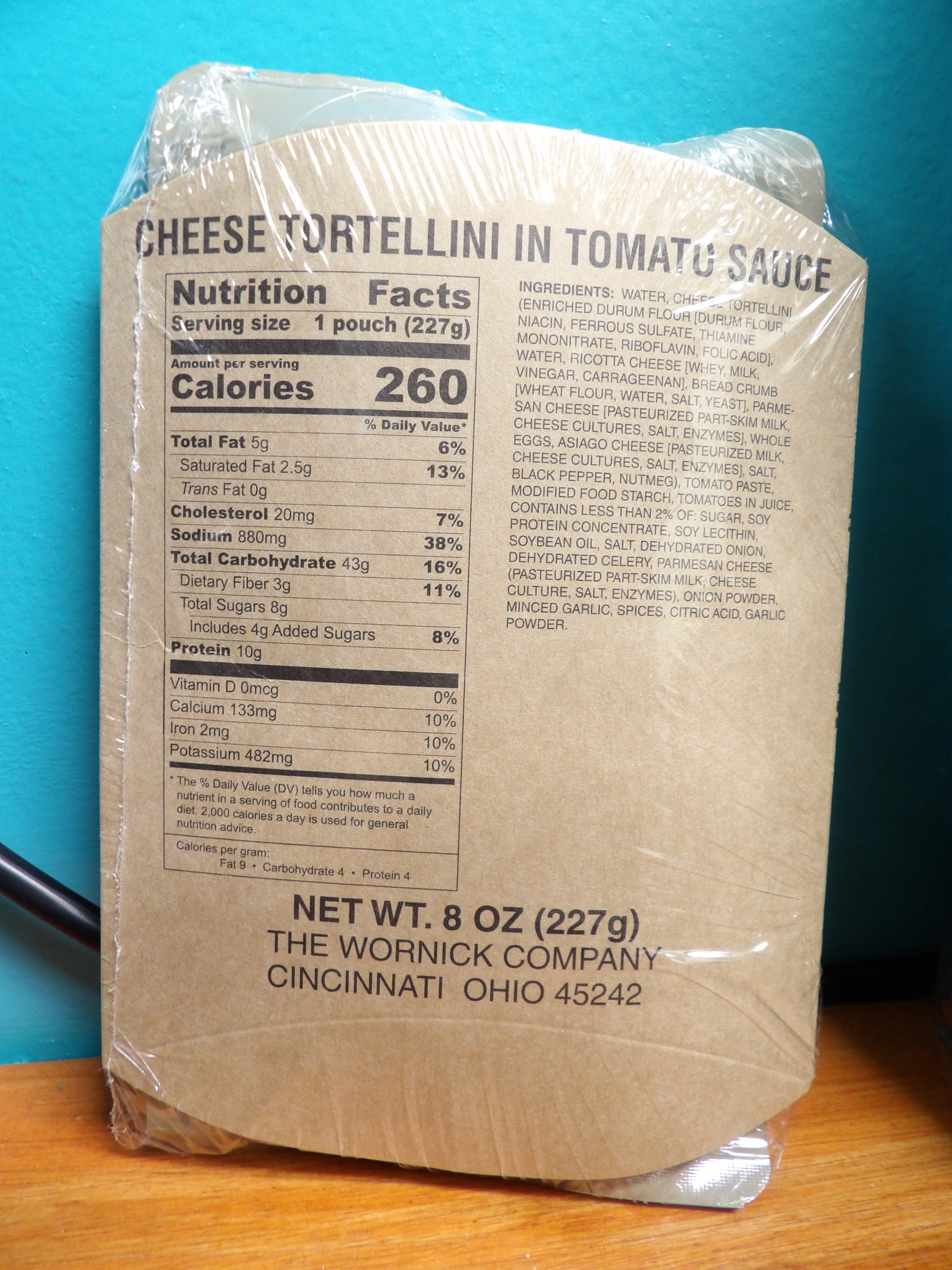 CHEESE TORTELLINI IN TOMATO SAUCE ENTREE