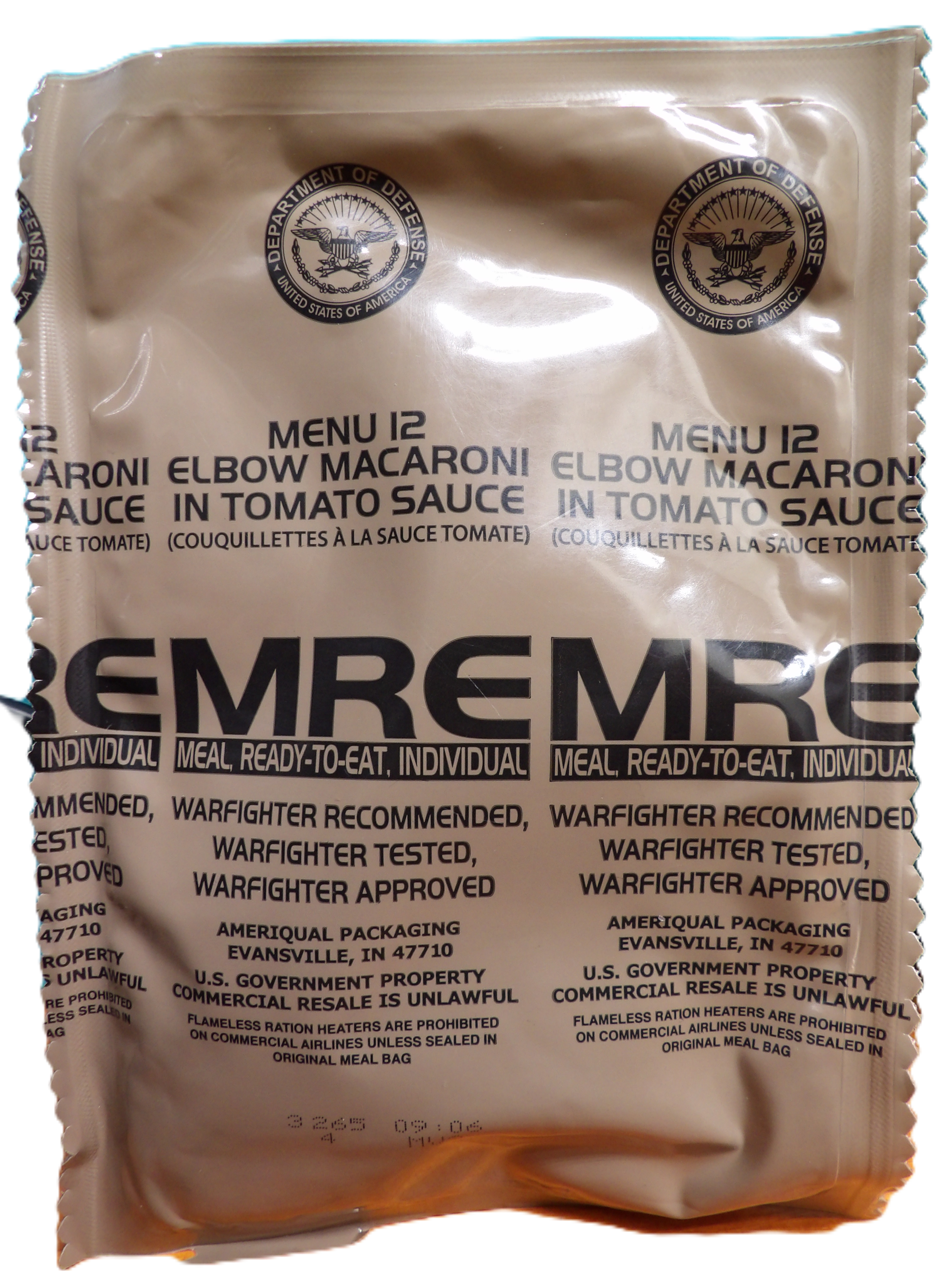 ELBOW MACARONI IN TOMATO SAUCE MRE