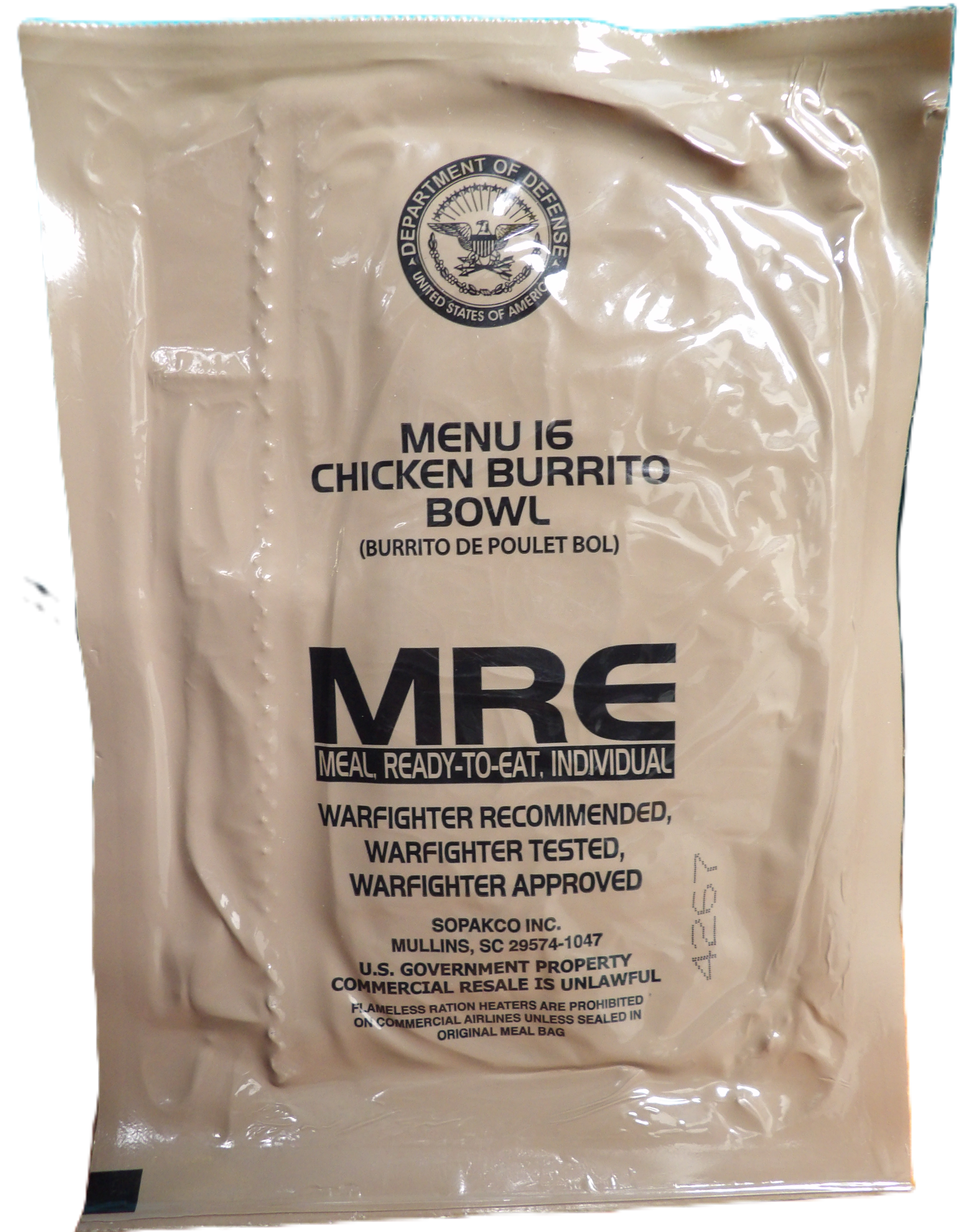 CHICKEN BURRITO BOWL MRE