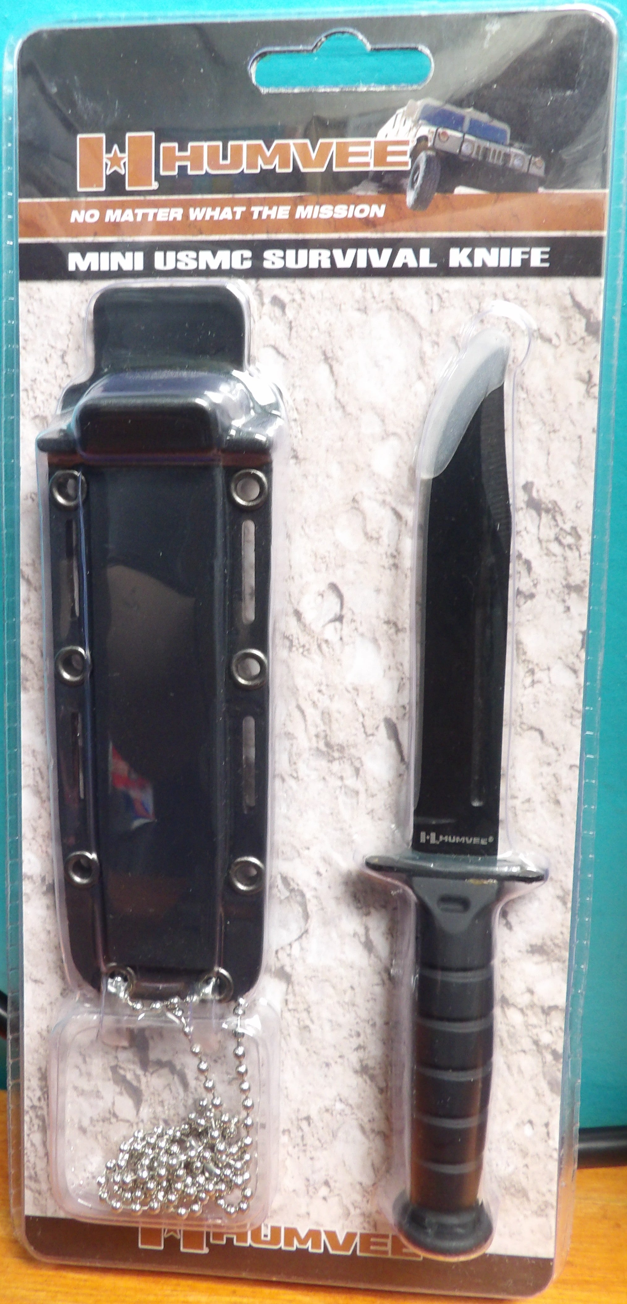 HUMVEE Combat Mini Survival neck knife w/ 3.5-Inch Blade