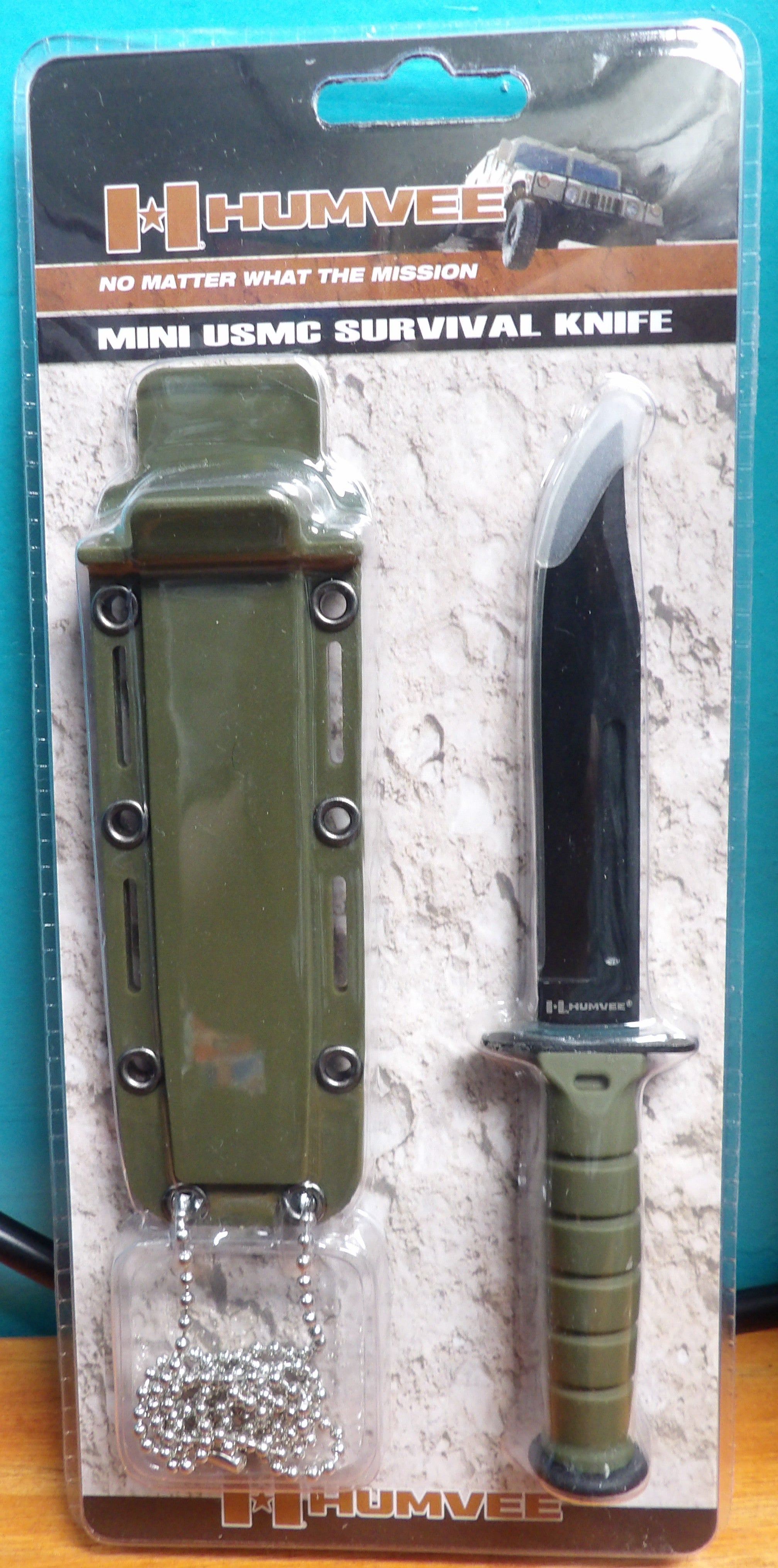 HUMVEE Combat Mini Survival neck knife w/ 3.5-Inch Blade