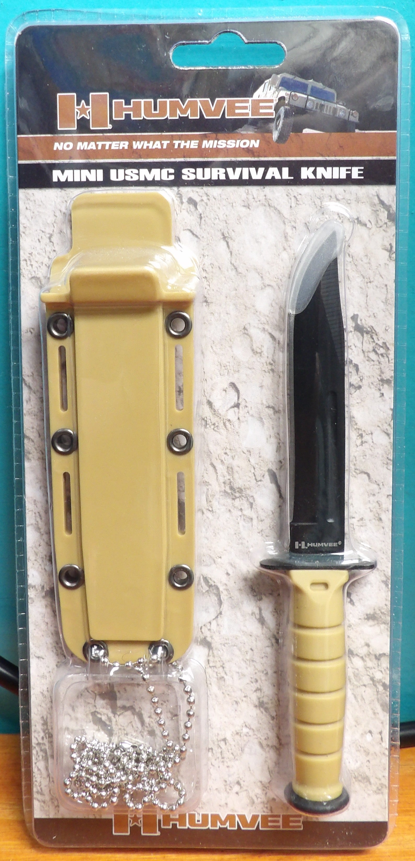 HUMVEE Combat Mini Survival neck knife w/ 3.5-Inch Blade