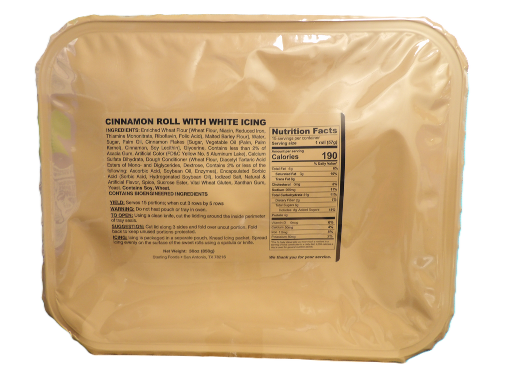 MRE PLATOON CINNAMON ROLL W/ WHITE ICE TRAY