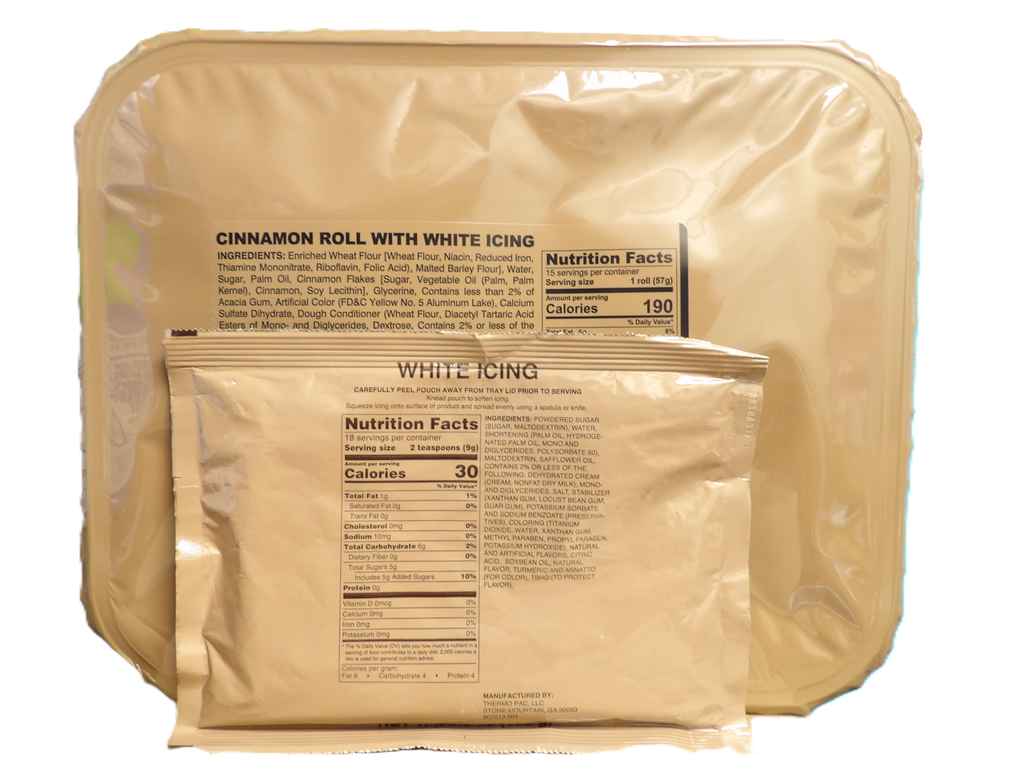 MRE PLATOON CINNAMON ROLL W/ WHITE ICE TRAY