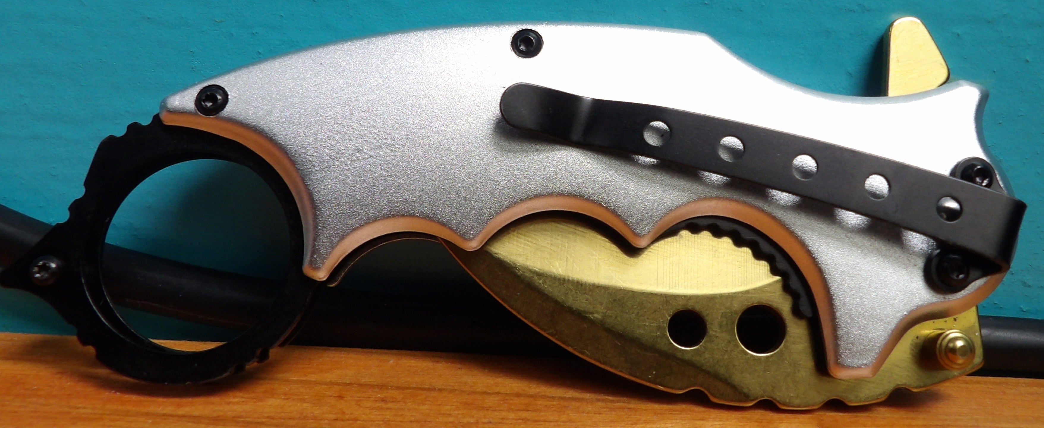7" Assisted Open Karambit Knife Dragon Artwork Handle
