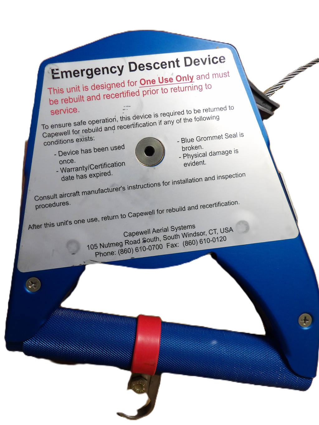 CAPEWELL EMERGENCY DECENT DEVICE 379103D-25 FOR BOEING 767-300F, 767-2C