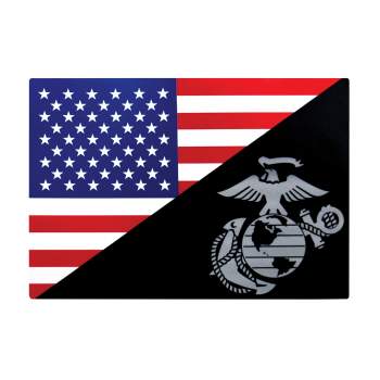USMC Eagle, Globe and Anchor Flag Decal (Outside / Back Gum)