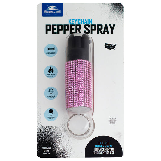 Bling it on Keychain Pepper Spray with Stylish Rhinestone Design