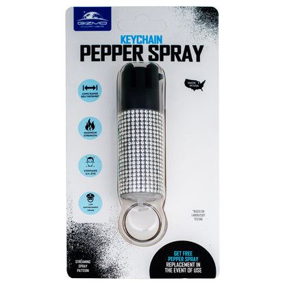 Bling it on Keychain Pepper Spray with Stylish Rhinestone Design