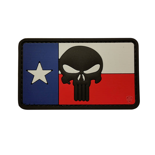 TEXAS FLAG W/ PUNISHER PVC MORALE PATCH