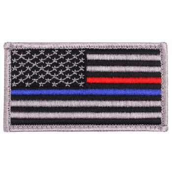 Thin Blue Line / Thin Red Line US Flag Patch - Hook Back