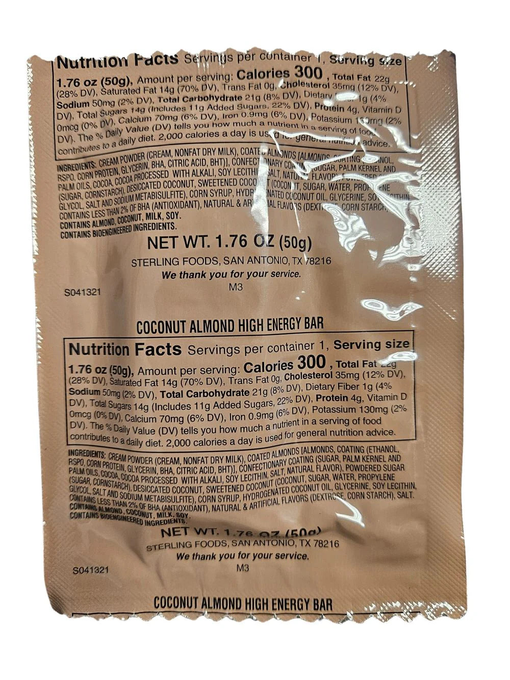 MRE Coconut Almond High Energy Bar