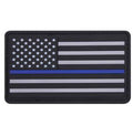 PVC Thin Blue Line Flag Patch - Hook Back