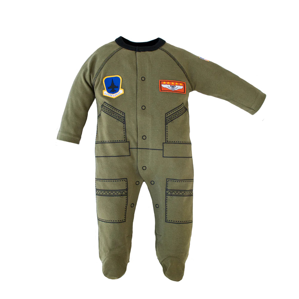 FLIGHTSUIT BABY CRAWLER  W PATCHES