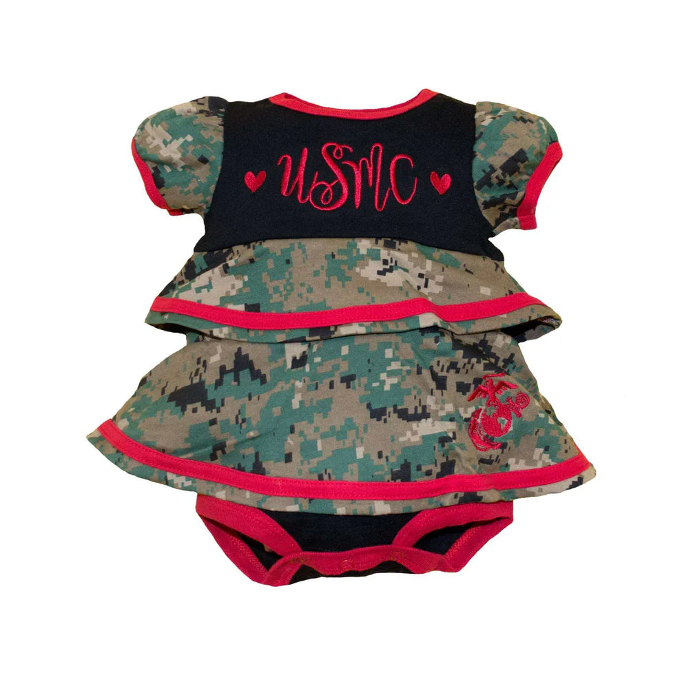 Marine Girl Woodland Baby Ruffle Dress