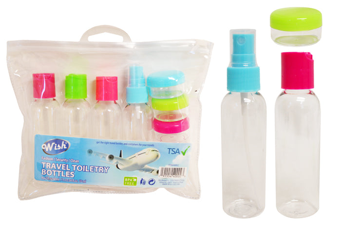7 Piece Travel Toiletry Set with Pouch