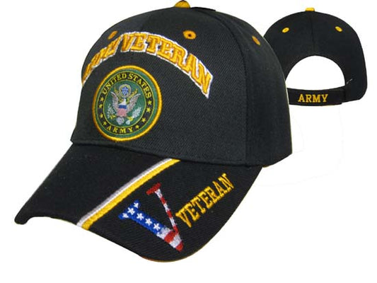 Army Veteran & Emblem Baseball Cap