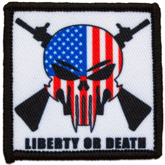 "LIBERTY OR DEATH PUNISHER SKULL" MORALE PATCH