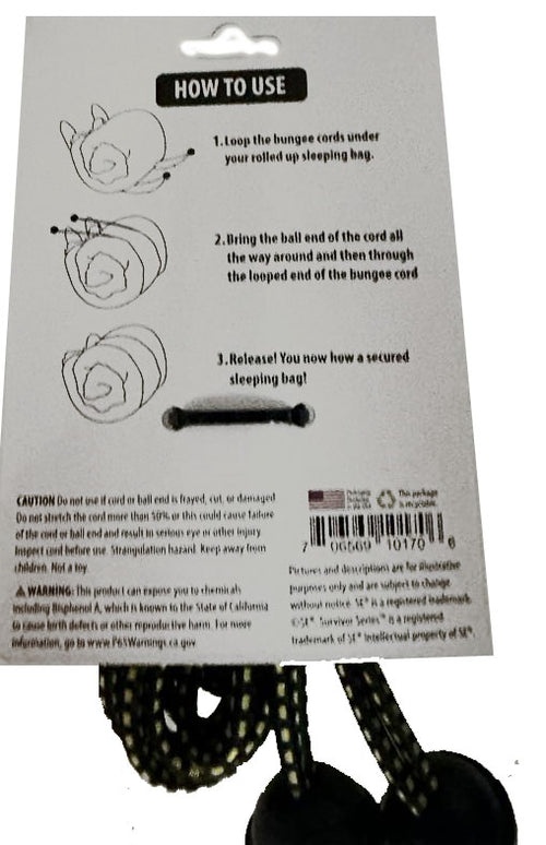 2 Pc Sleeping Bag Bungee Cord Set ( 4MM"x 30" )