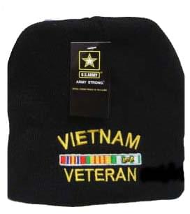 Embroidered Beanie Vietnam Veteran w/Ribbons