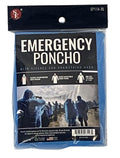 Blue Water-Resistant Emergency Poncho with Hood Attached & Full Sleeve