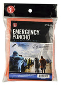Orange Water-Resistant Emergency Poncho with Hood Attached & Full Sleeve
