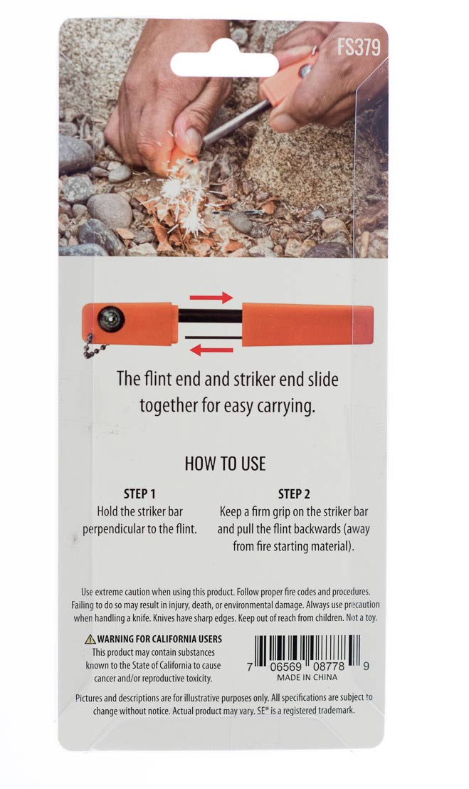 Survivor Series 3-in-1 Firestarter with Compass, Whistle, Flint, and Striker