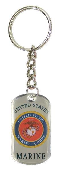 MILITARY EMBLEM DOGTAG KEYCHAIN