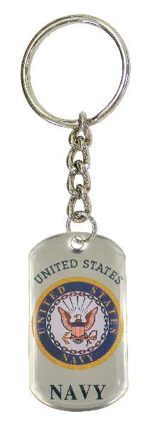 MILITARY EMBLEM DOGTAG KEYCHAIN