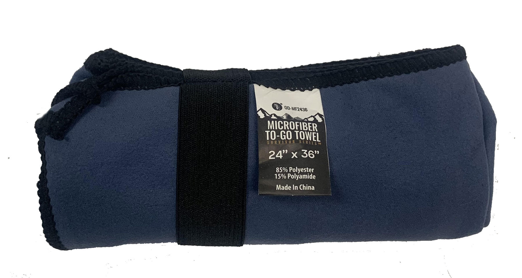 Microfiber-To-Go Towel with Carabiner, Storage Bag Included (24"X36")