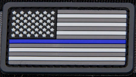 US FLAG MINI THIN BLUE LINE PVC MORALE PATCH