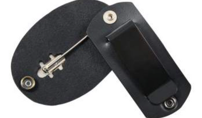 Leather Clip-On Badge Holder with Swivel Snap