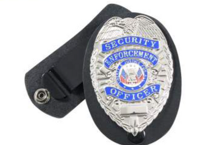 Leather Clip-On Badge Holder with Swivel Snap