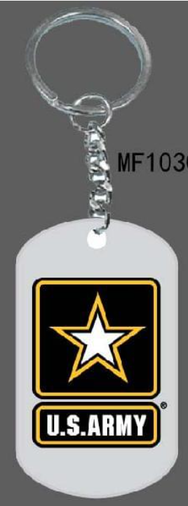 MILITARY EMBLEM DOGTAG KEYCHAIN