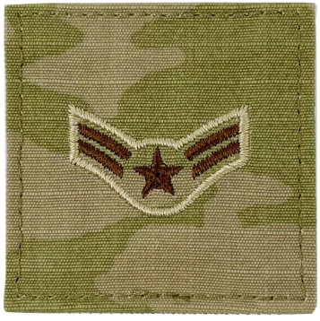 Air Force OCP Embroidered Rank with hook: Airman First Class