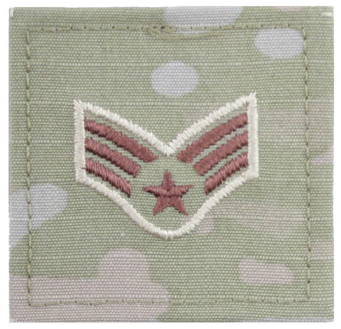 Air Force OCP Embroidered Rank with hook: Senior Airman