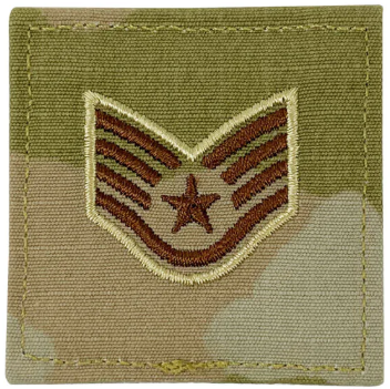 Air Force OCP Embroidered Rank with hook: Staff Sergeant
