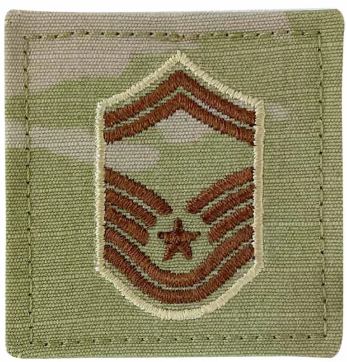 Air Force OCP Embroidered Rank with hook: Senior Master Sergeant