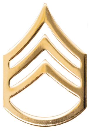 Army Chevron: Staff Sergeant Gold Plated