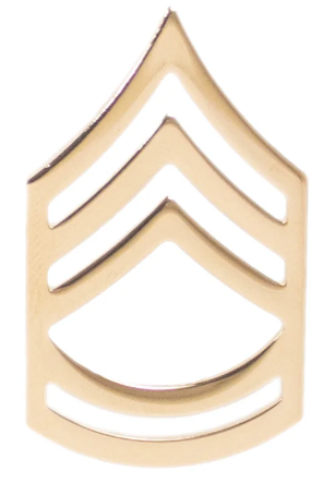 Army Chevron: Sergeant First Class Gold Plated