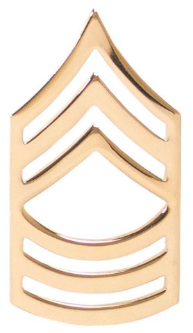 Army Chevron: Master Sergeant Gold Plated