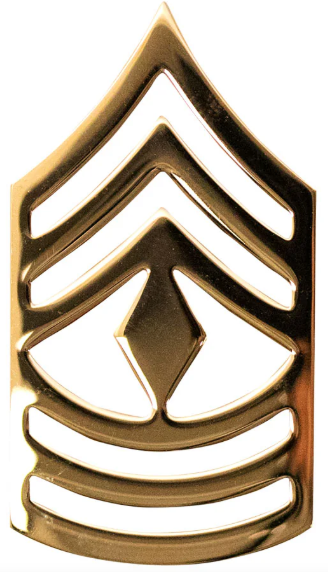 Army Chevron: First Sergeant Gold Plated