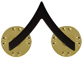 Army Chevron: Private - black metal