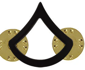 Army Chevron: Private First Class - black metal