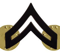 Army Subdue (Black Metal) Chevron Rank Pin