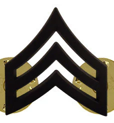 Army Chevron: Sergeant (SGT) - black metal