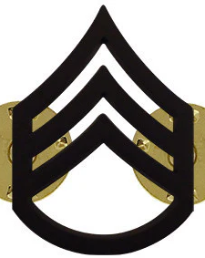 Army Chevron: Staff Sergeant - black metal