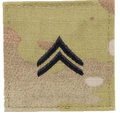 Army embroidered OCP rank insignia with hook backing